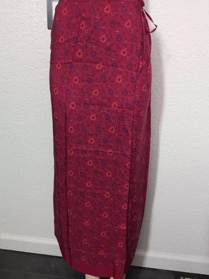 Maxi falda envolvente boho floral de seda vintage Express Worldbrand Y2K, talla 3/4, rosa Foto 1 de 4