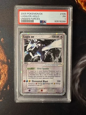 2005 POKEMON EX UNSEEN FORCES # 105/115 LUGIA EX HOLO 💎PSA 1💎 - Image 1 of 2
