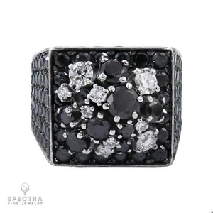 De Grisogono Black Diamond Cocktail Signet Ring - Picture 1 of 3