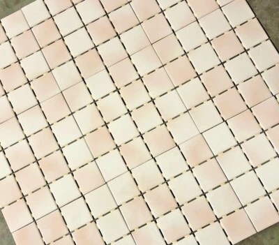 Coral Mist Glossy Wall Tile 12x12 Backsplash Remodel Tub Home Meshed 10 Sheets - Image 1 of 2