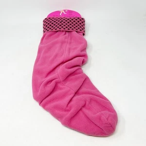 New BETSEY JOHNSON Women’s Bright Pink Polka Dot Fleece Boot Liners Size M/L - Picture 1 of 6