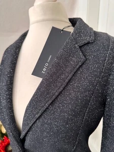 Zero Glam festlicher Blazer Glitter Sweatblazer Schwarz/Silber Gr. 34 - Bild 1 von 19