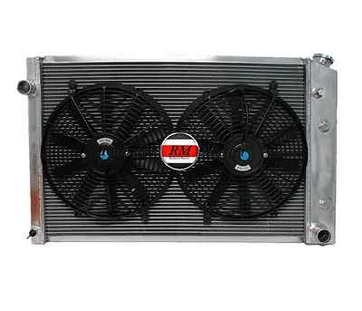 Radiador de aluminio para Chevrolet C10 C20 C30 1974 1975 1979 1985 +14" ventiladores Foto 1 de 4