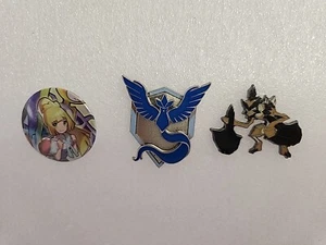3 X Pokemon Pin Badge Kleavor Team Mystic Lillie GO - Picture 1 of 1
