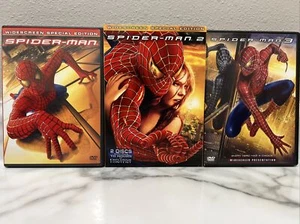 Spider-Man 1, 2 & 3 DVD Lot,(1&2 Are Widescreen Double Disc, 3 Is Widescreen) - Picture 1 of 9
