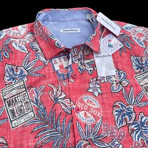 Tommy Bahama MLB Boston Red Sox Retro Hawaiian Button Up Shirt 2XL $135