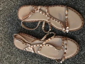 Ash Peace Rose Gold Leather Studded Sandals Sz 39 - Picture 1 of 4