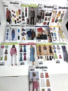 Lot of 13 Ladies Children & Men Dress Patterns Various Sizes By Simplicity - Picture 1 of 18