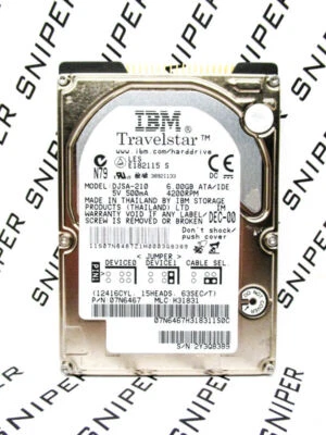 IBM 6GB TravelStar DJSA-210 IDE 07N6467 Laptop Hard Drive WIPED & TESTED - Image 1 of 4