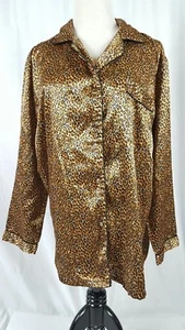 Sarah Spencer Womens Cheetah Print Pajama Top Long Sleeve Size Large - Picture 1 of 11