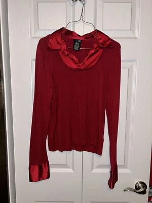 East 5th Suéter Mujer Talla Mediana Camisa Abotonada Combo Cuello Rayas Cuello en V Foto 1 de 2