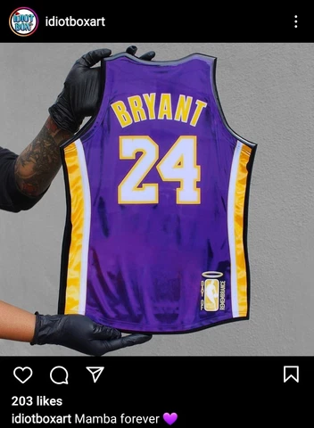 Idiot Box Art Limited Bryant Jersey Plaque Wood kanye Los Angeles Lakers #31/100 Cover