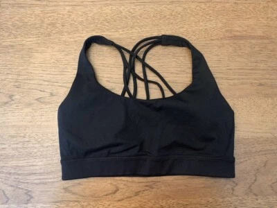 Victoria's Secret Solid Black Logo X-SMALL Essential Strappy Back Sport Bra VS - Image 1 of 2