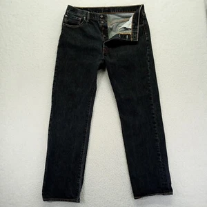 Jeans Levis 501 uomo 36x34 nero bottoni dritti fly denim lavaggio scuro americano - Foto 1 di 11