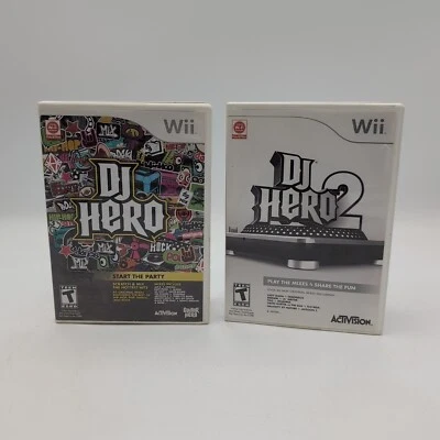 DJ Hero & DJ Hero 2 Nintendo Wii Complete CIB Bundle Lot Of Two Games - Image 1 of 4
