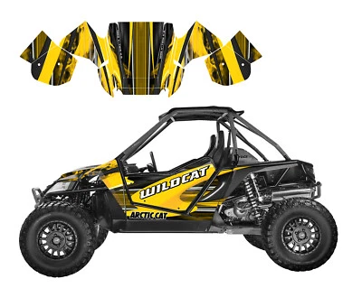 Arctic Cat Wildcat 1000 custom graphics wrap kit thick racing vinyl #3333 Green - Image 1 of 4