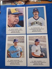 (4 Cards) Milwaukee Brewer Police Cards - Kuenn, Haas, Augustine, Caldwell 