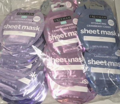 (36) Freeman Face Sheet Mask Bulk Lot Hydrating Skin Care Scented Party Favor - Image 1 of 4