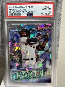 MARCO LUCIANO 2022 Bowman's Best EARTH Atomic Refractor RC PSA 10 Giants - Picture 1 of 4