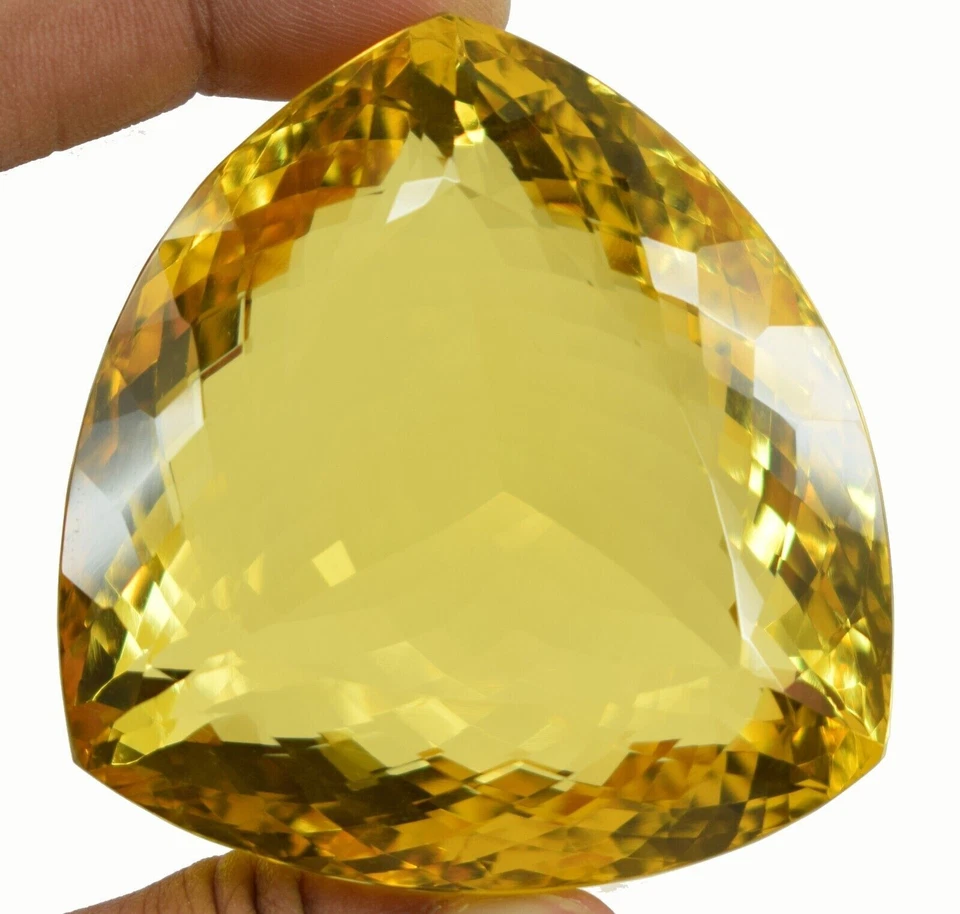 Natural Trillion Cut 2500 Ct EGL Certified Brazilian Big Yellow Citrine Gemstone - Image 1 of 4