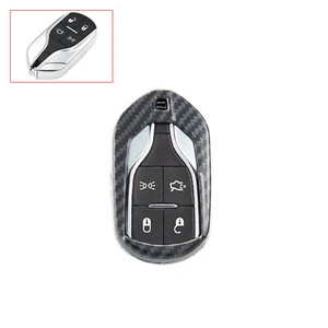 Hard Shell Carbon Fiber Pattern Key FOB Case For Maserati Ghibli Quattroporte - Picture 1 of 8