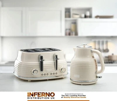 DAEWOO Sienna Kettle And 4 Slice Toaster Set In Gloss Cream With 3 Year Warranty - Image 1 of 4