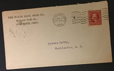 United States Scott's #393(F/VF) on cover machine canceled. Jan 6, 1912 - Image 1 of 2