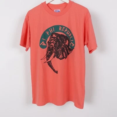 Vintage 80s Pi Beta Phi Sorority Greek T shirt Single Stitch Elephant Size Large - Image 1 of 4