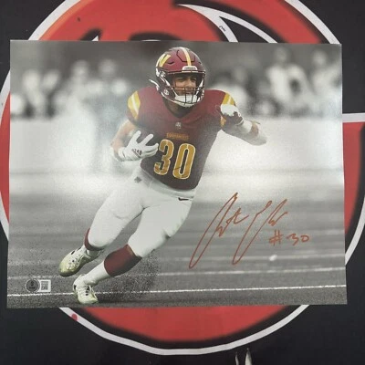 Austin Ekeler Autographed Washington Commanders 11x14 Photo Signed Beckett COA - Image 1 of 3