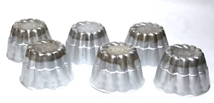 Vintage Mini Aluminum Molds Metal Baking Pans Fluted Set 6 - Picture 1 of 5