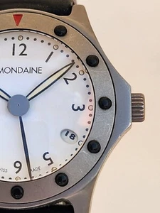 MONDAINE WATCH UNISEX 34MM QUARTZ TITANIUM CASE SAPHIRE CRYSTAL - Picture 1 of 24