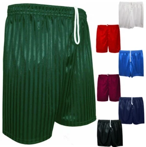 Boys Girls Unisex PE School Shorts Children Shadow Stripe Sports Football Games - Picture 1 of 9