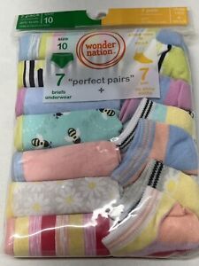 Wonder Nation Girls 7 Briefs 7 Sock Perfect Pairs Size 10 Panty Sock Size 10.5-4