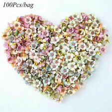 100Pcs Mini Multicolor Silk Artificial Daisy Flower Heads Flowers for DIY Wreath
