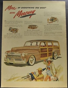 1947 Mercury Station Wagon Large Size Print Ad Excellent Original 47 - Foto 1 di 7