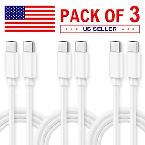 3 Pack USB C to USB C Cable Fast USB C Charger Charging Cord For iPhone Samsung - Picture 1 of 16