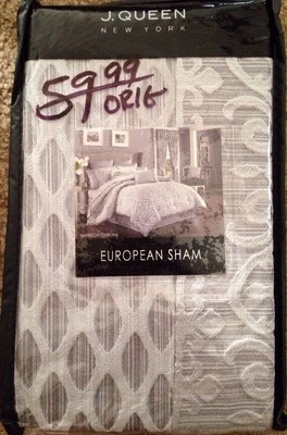 J Queen New York Harrison Chrome Euro Sham 26”x26” New MSRP $60 - Image 1 of 4