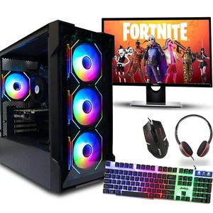 Gaming PC 22'' Bundle Intel i7 16GB RAM 1TB + 128GB SSD 2GB GT 730 - Windows 10 - Picture 1 of 72