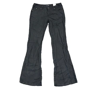 Armani Womens Bootcut Jeans Linen Grey Lightweight Low Waist J08 W29 L34 - Picture 1 of 14