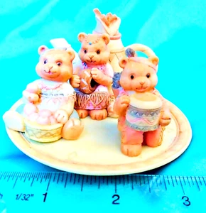 9 PIECE - TEDDY BEAR Native American Teepee Thanksgiving - MINI TEA SET FIGURES. - Picture 1 of 8