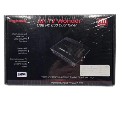 Diamond ATI TV Wonder USB HD 650 Dual Tuner Digital Analog TV DVR Boxed - Image 1 of 4