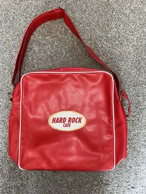 Bandolera vintage Hard Rock Café roja 13 x 12 pulgadas, cuero sintético, (78) Foto 1 de 4