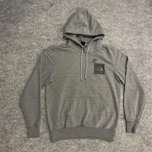North Face Square Skier Logo Hoodie Mens Medium Pullover Outdoor Sweatshirt - Picture 1 of 13
