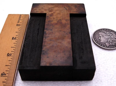 Letterpress vintage tipo madera grande 4" UC T. ¡Hermosa carta antigua! Foto 1 de 3