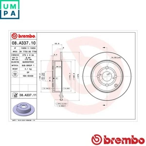 2x BRAKE DISC 08.A337.11 FOR TOYOTA COROLLA 1CD-FTV 2.0L 2ZZ-GE 1.8L 4cyl - Picture 1 of 7