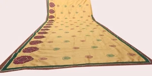 Saris de colección arte seda bordado premium 5 yardas usado sari tela artesanal 1424 - Imagen 1 de 9