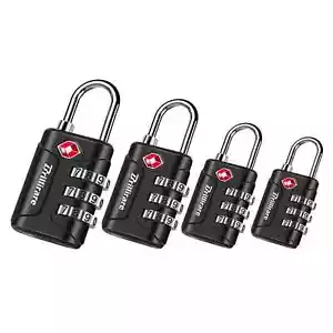 4 Pack TSA Approved Luggage Locks, Combination Travel Padlock, 3-Digit Waterproo - Picture 1 of 6