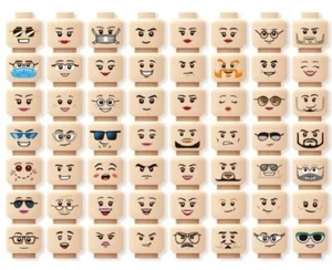 Lot of 56 Light Flesh Tone Minifigure Heads - Picture 1 of 1