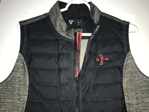 Levelwear Women's Black/Gray Fleeced Vest, zipped pockets, LOGO, size XL