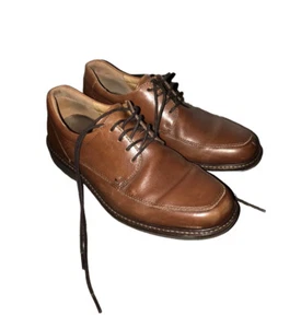 Ecco Holton Apron Front Tie Dress Casual Shoes Mens Size 40 Leather Cognac Brown - Picture 1 of 8